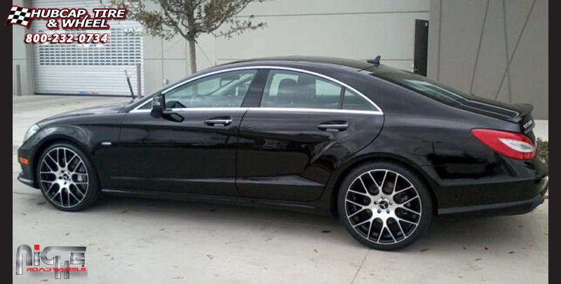 vehicle gallery/mercedes benz cls550 niche circuit m108 20x85  Black & Machined wheels and rims